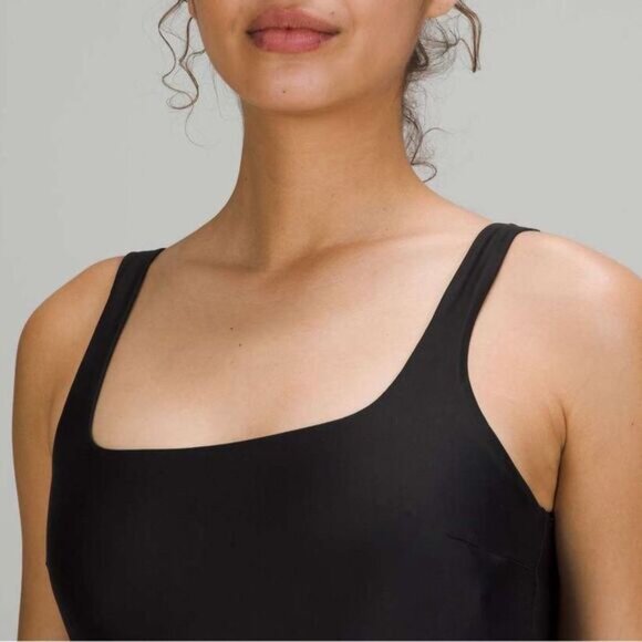 Lululemon Waterside Square-Neck One Piece Black Swimsuit Athletic Size 6 | Small - Picture 5 of 13
